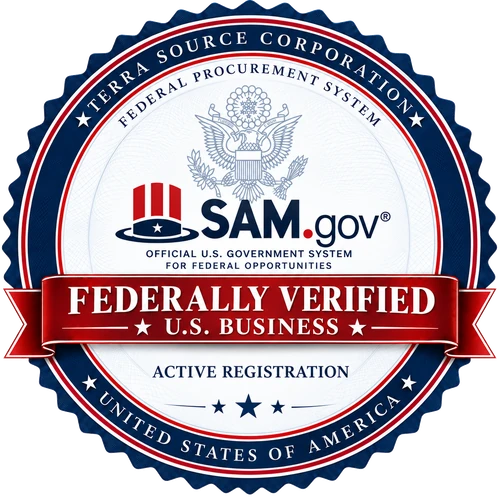 SAM.gov Federally Verified U.S. Business seal for Terra Source Corporation